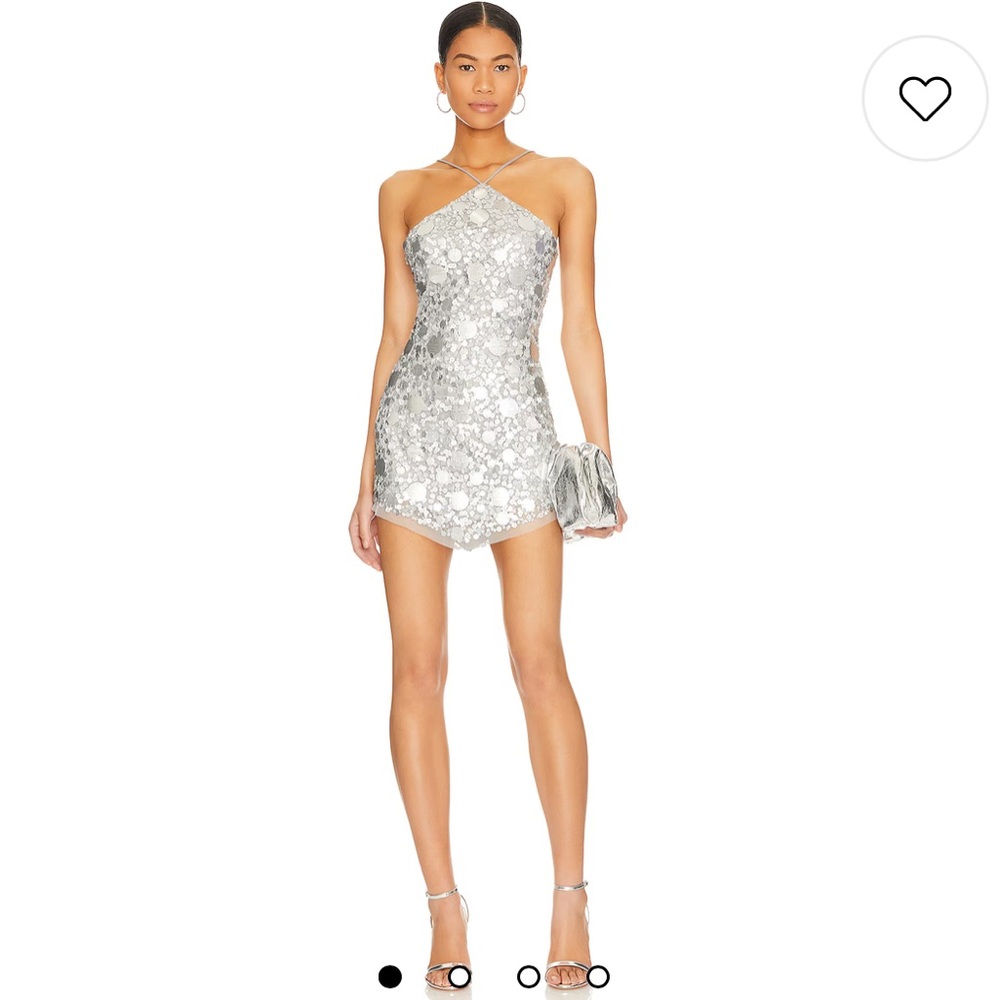 Silver Lovers and Friends Embellished Mini Dress